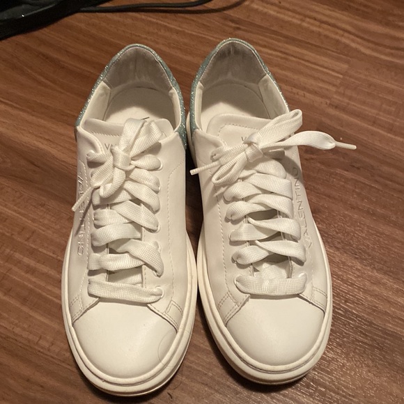 Pre-❤️ Velentino Fresia White Green Leather Shoes - Picture 2 of 14